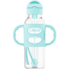 Dr. Brown's Water Bottle Dr. Brown's Milestones Sippy Straw Bottle with Silicone Handles Aqua