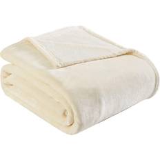 Blankets Eddie Bauer Ultra Soft Plush Solid Ivory Blanket Blankets White