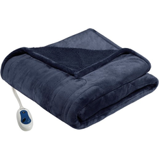 Heated throw Microlight Berber Heated Blankets Blue