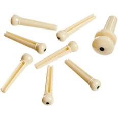 Planet Waves PWPS12 Plastic Bridge and End Pins Set, Ivory with Black Dot