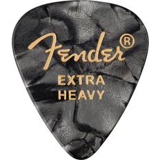 Fender 351 Shape Premium Celluloid Picks, Extra-Heavy, 12-Pack, Black Moto