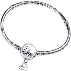 Pandora Heart Clasp Iconic Snake Chain Bracelet - Silver
