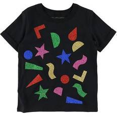 Girls T-shirts Children's Clothing Stella McCartney Kid's Cotton Shape Print T-shirt - Black w Print/Glitter