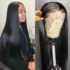 ISee Hair Products iSee Brazilian Straight Lace Front Wigs 14 inch Natural Black