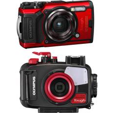 Olympus tg 6 Digital Cameras Olympus Tough TG-6 Digital Camera, Red with Olympus PT-059 Underwater Housing