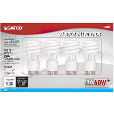 Dimmable Fluorescent Lamps Satco 13 Watts Medium Base Natural Light Compact Fluorescent Bulb 4 Pack, S6237
