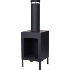 Elektriske peiser Ambiance ProGarden Fireplace with Chimney 100 cm Black