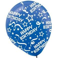 Balloons Amscan Birthday Confetti Latex Balloons, 12'' Bright Royal Blue, 9/Pack, 6 Per Pack (115800.105)