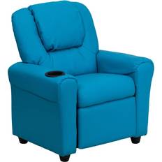Flash Furniture Kid's Room Flash Furniture Contemporary Turquoise Vinyl Recliner with Cup Holder