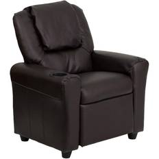 Flash Furniture Armchairs Flash Furniture Contemporary Brown LeatherSoft Recliner with Cup Holder and Headrest for Lounge