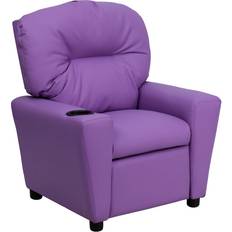 Sitting Furniture Flash Furniture Contemporary Lavender Vinyl Kids Recliner with Cup Holder BT-7950-KID-LAV-GG In Stock