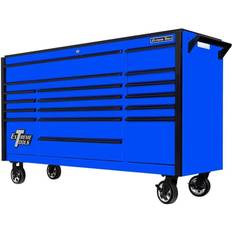Tool Trolleys DX Series 72" 17 Drawer Deep Roller Cabinet Blue with Black Drawer Pulls