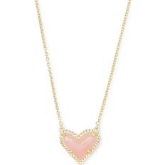 Quartz Jewelry Kendra Scott Ari Heart Short Pendant Necklace - Gold/Quartz