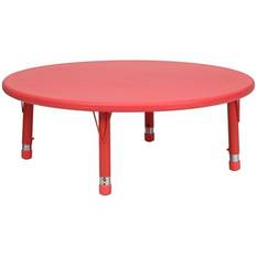 Tables Flash Furniture 45" Round Adjustable Activity Table, Red