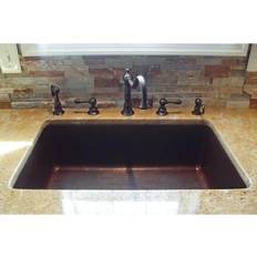 Bronze Kitchen Sinks Copper Counter/Surface Drop-in undermount Hammered