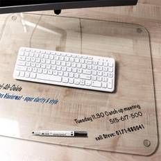 Desk Mats Floortex Glaciermat Anti-Skid Tempered Glass Desk Pad, 19" 24", Clear FCDE1924G - Clear