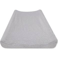 Burt's Bees Baby Accessories Burt's Bees Baby Organic Cotton Striped Changing Pad Cover In Heather Grey Heather Grey Changing Pad Cover