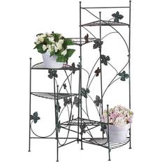 Zingz & Thingz Pots, Plants & Cultivation Zingz & Thingz 22.25 Ivy-Design Staircase Iron Plant Stand 6