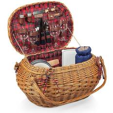 Picnic Time Cooking Equipment Picnic Time 302-55-401-000-0 Highlander Basket in Red and Blue Tartan Pattern