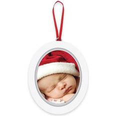 Pearhead "baby's 1st Christmas" 2-Sided Babyprints And Photo Ornament In White White