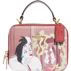 GENUINE Disney X Coach Mini Court Backpack With Cruella Motif Villains  Dalmatian