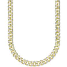 Gold Necklaces Macy's Two-Tone Cuban Link Chain Necklace - Gold/Silver