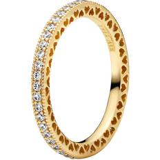 Eternity Rings Pandora Sparkle & Hearts Ring - Gold/Transparent