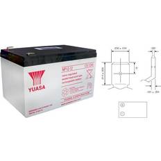 Yuasa Batterier Batterier & Ladere Yuasa NP12-12, Slutna blybatterier (VRLA) Svart, Vit, 12 V