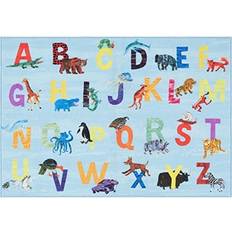Eric Carle Home Dynamix Elementary Blue Alphabet 4'11 X 6'6