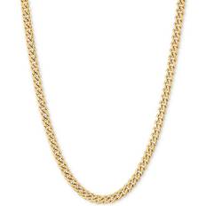 Gold Necklaces Italian Gold Miami Cuban Link Chain Necklace - Gold