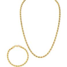 Jewelry Sets Esquire Rope Link Chain Necklace & Matching Bracelet Set - Gold