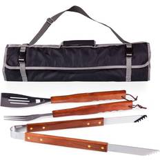 Picnic Time Camping Cooking Equipment Picnic Time 4-pc. Barbecue Tote Set, Black