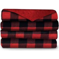 Heating Products Sunbeam Red Plaid Micro Plush Electric Blanket