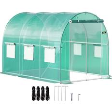 Freestanding Greenhouses Vevor Walk-in Tunnel Greenhouse, 10 Plant Hot House w/ Galvanized Steel Hoops, 1 Top