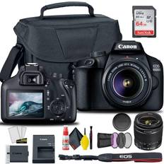 Canon EOS 4000D Rebel T100 DSLR Camera with 18-55mm Lens Creative Filter Set, EOS Camera Bag Sandisk Ultra 64GB Card 6AVE Electronics