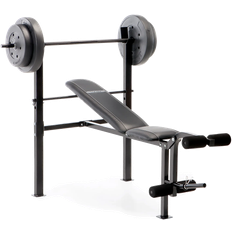 Weight Plates Exercise Bench Set Marcy Competitor Standard Workout Bench