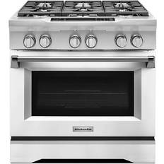 6 burner gas stove KitchenAid 36'' 6-Burner White