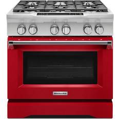 6 burner gas stove KitchenAid 36'' 6-Burner Red