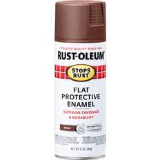 Rust-Oleum Stops Rust Protective Enamel 12 oz Anti-corrosion Paint Flat Brown