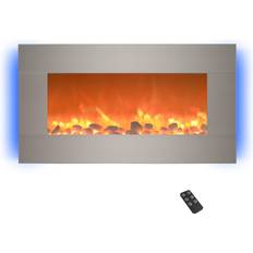 Northwest Electric Fireplaces Northwest Electric Fireplace with Backlights, Brushed Silver