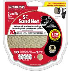 Floorball Blades Diablo 5 in. 120-Grit SandNet Disc with Free Application Pad (10-Pack)