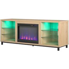 Cast Iron Fireplaces Ameriwood Home Lumina Deluxe Fireplace TV Stand, Beig/Green