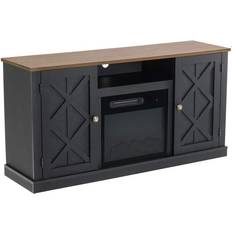 Gray Electric Fireplaces Festivo Electric Fireplace and TV Stand for TVs up to 60" Charcoal Home Essentials