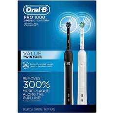 Lijken Sophie Taalkunde Oral-B Pro 1000 Cross Action Electric Toothbrush Black/White 2pk • Price »