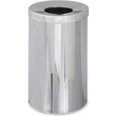 Enclosures SAFCO 9695 Reflections Open-Top Receptacle, Round, Steel, 35 gal, Chrome/Black
