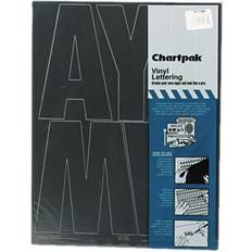 Darts Chartpak 01184 Press-On Vinyl Uppercase Letters, Self Adhesive, Black, 6'h, 38/Pack