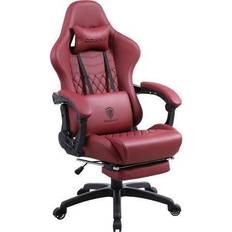 Footrests Gaming Chairs Gaming Chair Office Desk Chair with Massage Lumbar Support - Red