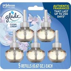 Bathroom Cleaners Glade 3.35 Clean Linen Scented Oil Plug-In Air Freshener Refill 5-Count, Clear