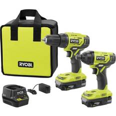 Ryobi drill kit Drills & Screwdrivers Ryobi P1817 18V ONE Lithium-Ion Cordless 2-Tool Combo Kit with (2) 1.5 Ah Batteries, 18-Volt Charger, and Bag