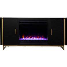 Gold Fireplaces Southern Enterprises Biddenham Color-Changing Fireplace, 26-1/2”H x 54”W x 17”D, Black/Gold